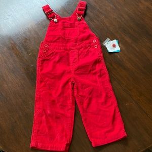 red corduroy overalls